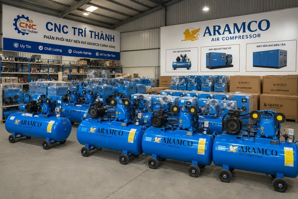 Máy nén khí 120L ARAMCO phân phối chính hãng bởi Công Ty Cổ phần Công Nghệ CNC Trí Thành
