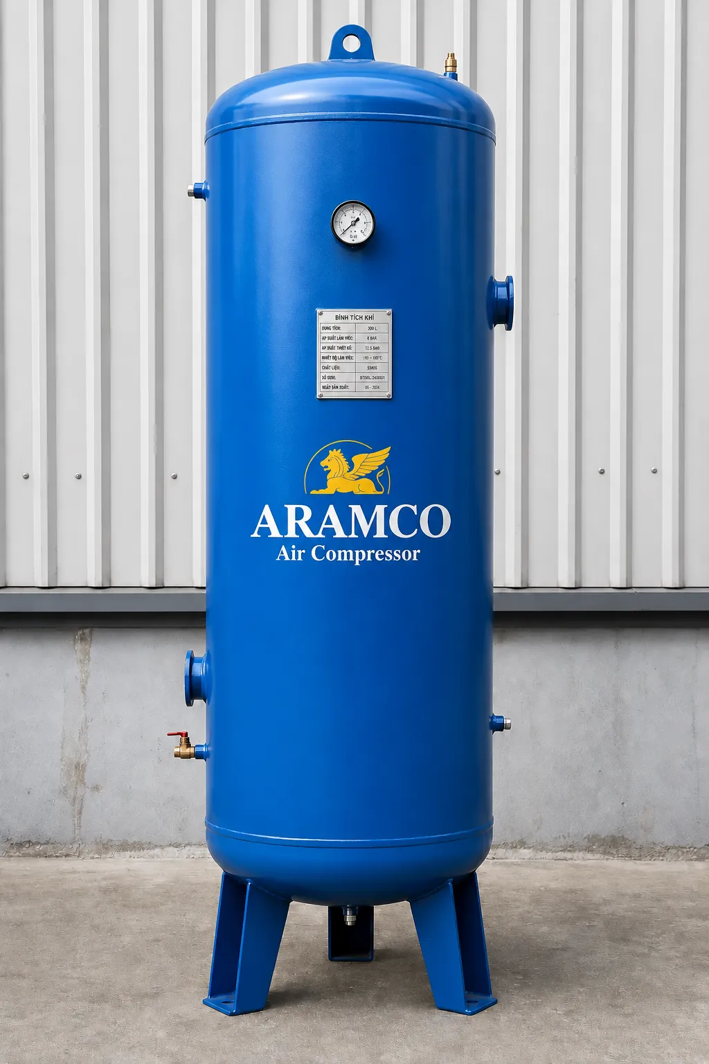 Bình tích khí 300L ARAMCO sử dụng trong hệ thống khí nén công nghiệp.