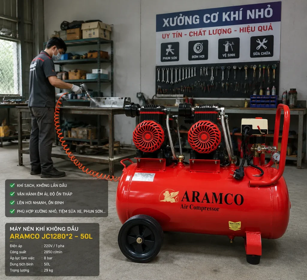 Máy nén khí là nguồn năng lượng quan trọng cho ngành cơ khí.