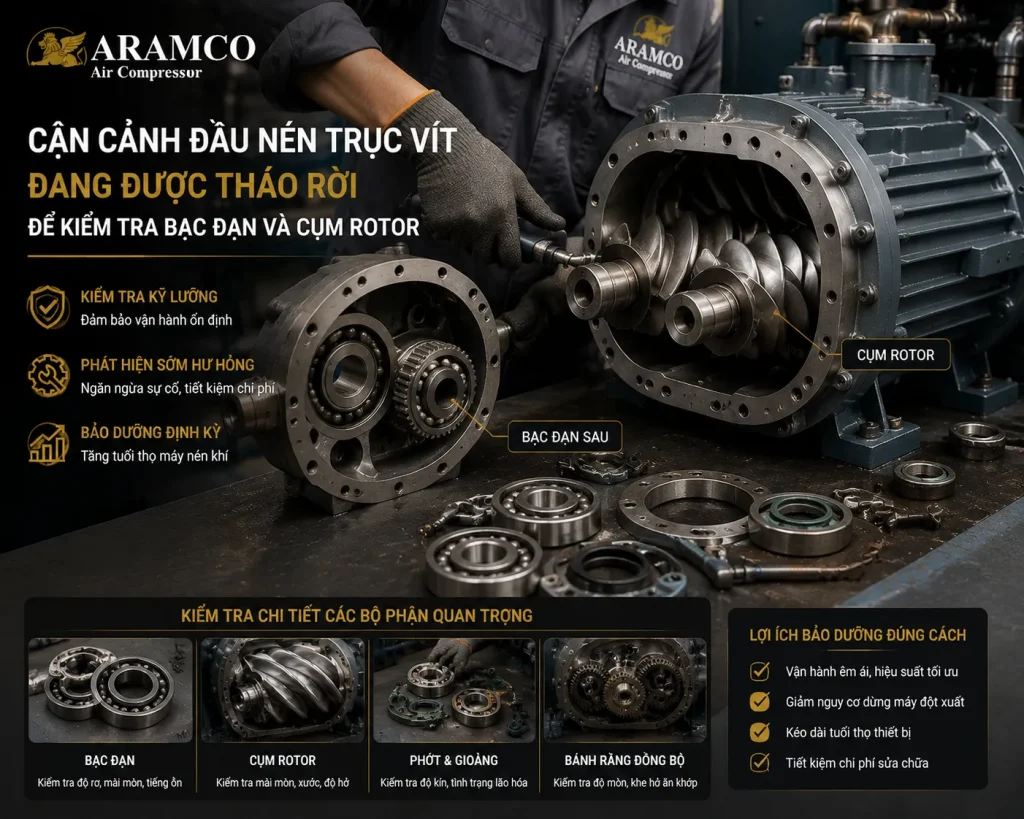 Đại tu đầu nén giúp khôi phục hiệu suất hoạt động và kéo dài tuổi thọ thiết bị.