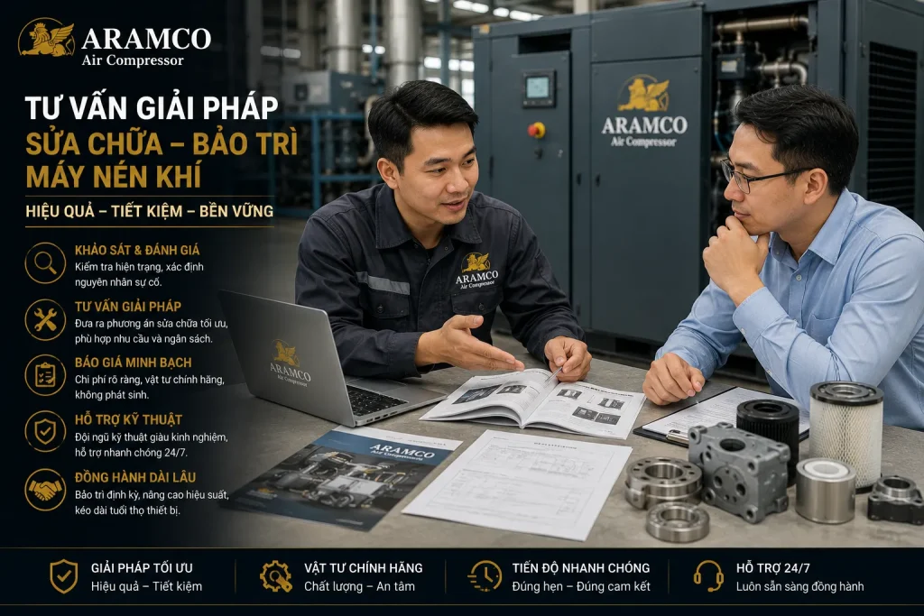 Báo giá sửa chữa máy nén khí cần minh bạch, rõ ràng và phù hợp với tình trạng thực tế của thiết bị.