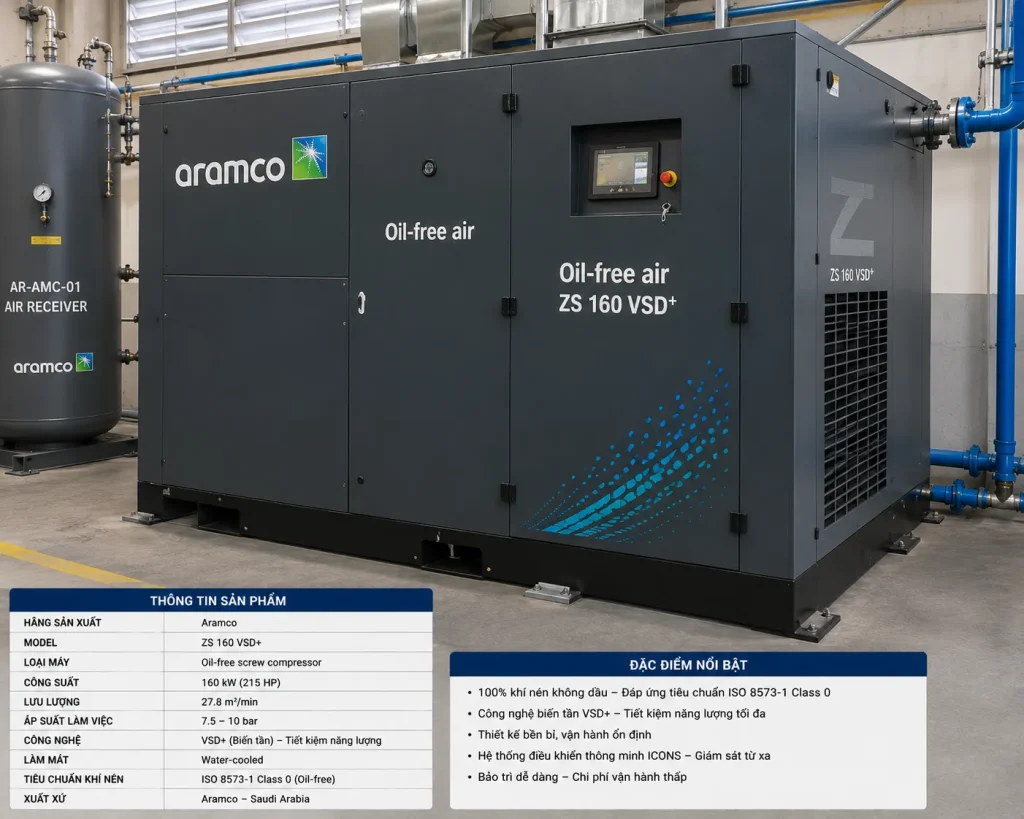Máy nén khí Aramco — thiết bị chính được sử dụng trong các hệ thống khí nén công nghiệp