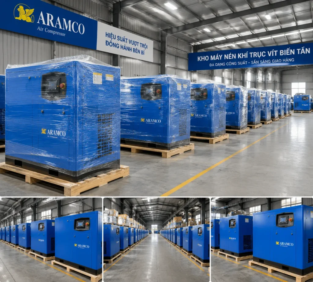Công ty Cổ phần Công Nghệ CNC Trí Thành cung cấp giải pháp máy nén khí trục vít biến tần ARAMCO chính hãng