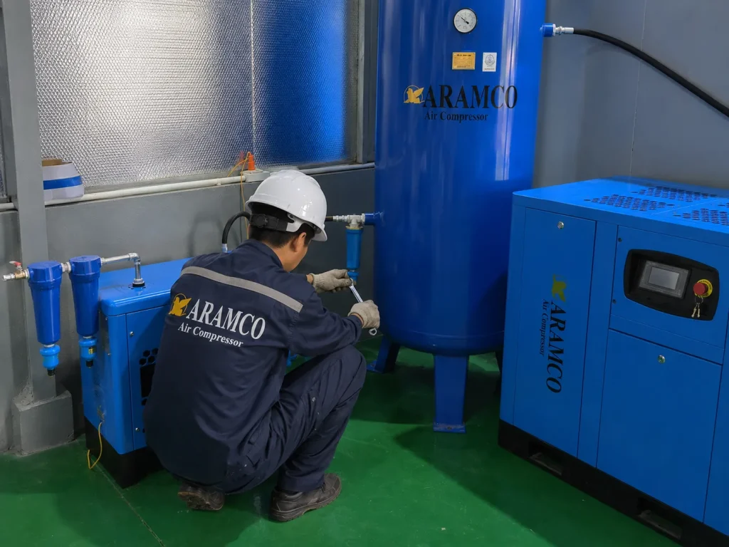 Điều chỉnh áp suất phù hợp giúp hệ thống khí nén vận hành ổn định và hiệu quả
