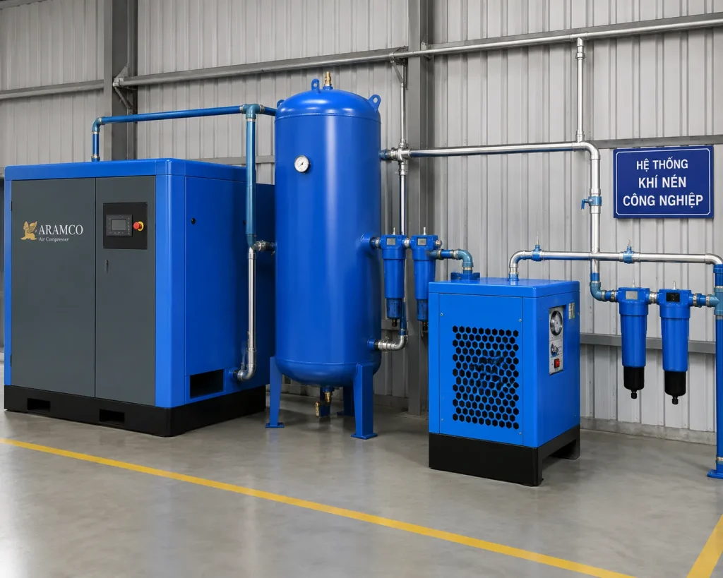 Máy sấy khí ARAMCO 75AC sử dụng trong hệ thống khí nén công nghiệp