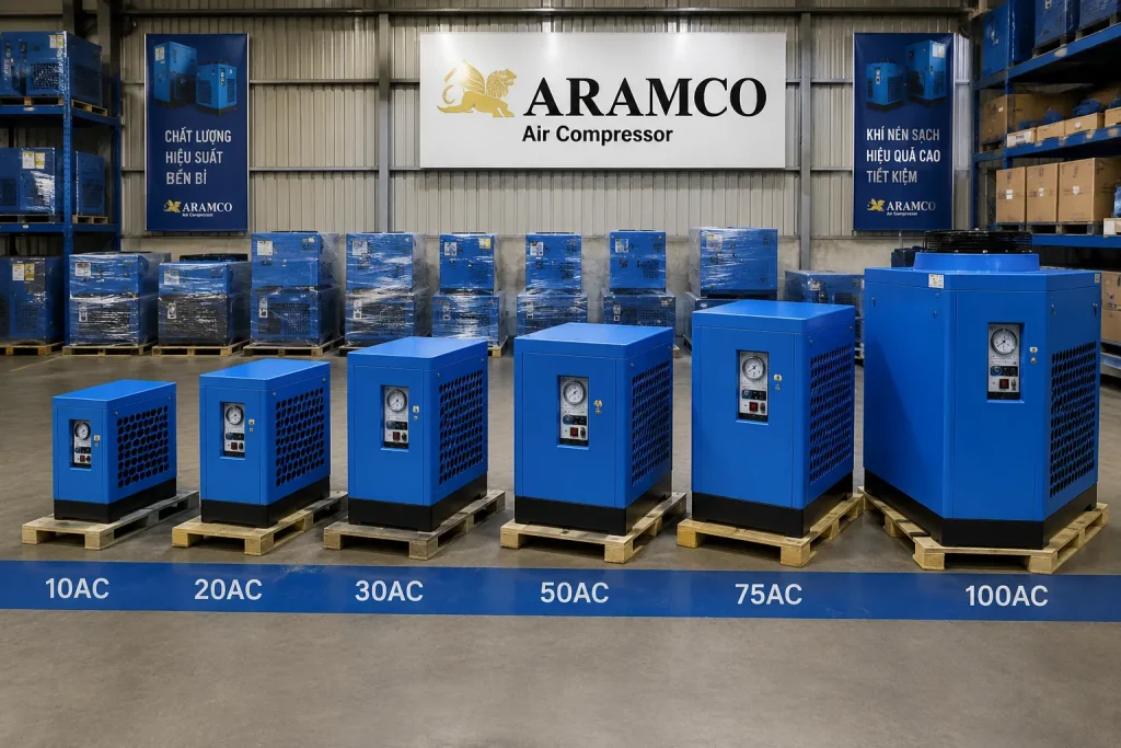 Liên hệ ARAMCO để được tư vấn máy sấy khí phù hợp với hệ thống khí nén
