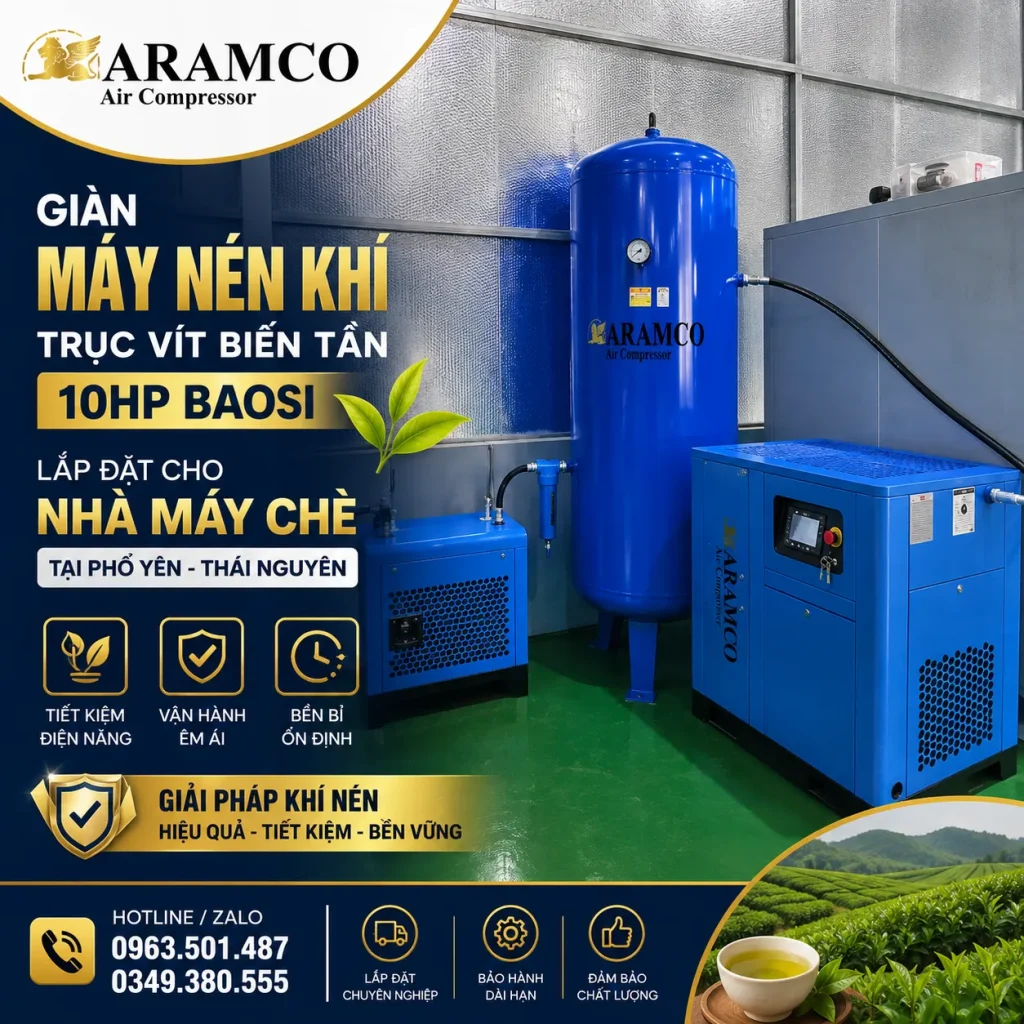 gian may nen khi lap dat cho nha may che tai pho yen thai nguyen
